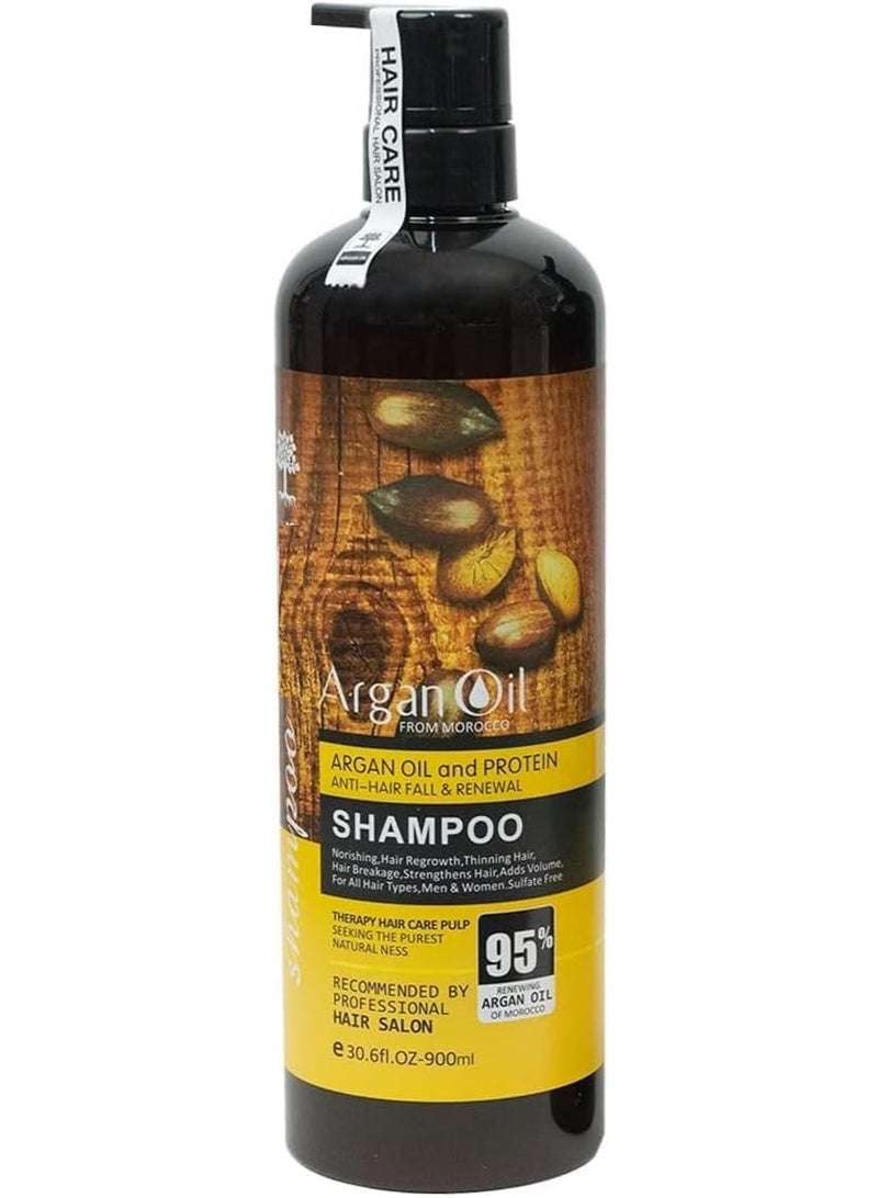Moroccan Argan Oil (3pcs Shampoo, Conditioner and Oil) Sulfate Free, Perfect for Damaged, Dry, Curly, Frizzy Hair - Thickening Formula for Fine/Thin Hair, Safe for Color and Keratin Treated Hair. - Image 3